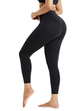 Load image into Gallery viewer, High wiasted leggings with compression band , hook and zipper
